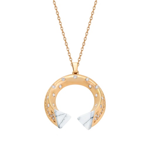 [RG.BA07G01RK] Rose Gold Balance Mini Pendant with Agate
