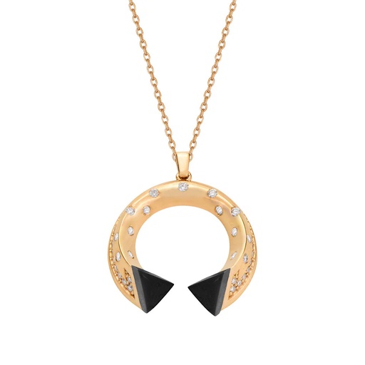 [RG.BA07N01RK] Rose Gold Balance Mini Pendant with Black Onyx