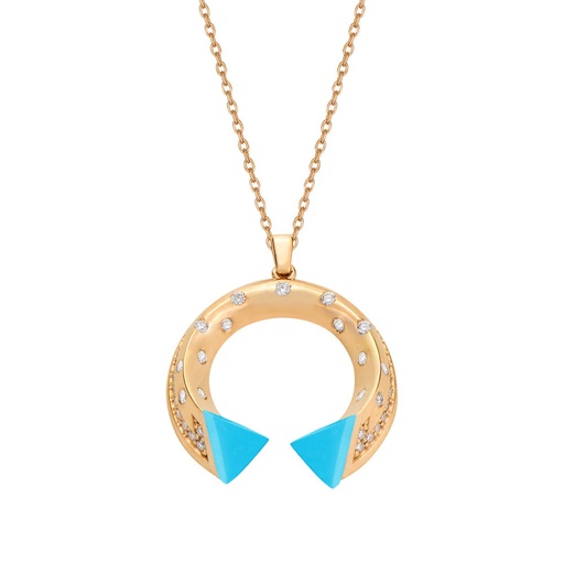 [RG.BA07T01RK] Rose Gold Balance Mini Pendant with Turquoise