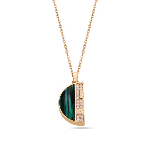 [RG.CA06H01RK] Rose Gold Cairo Mini Pendant with Malachite
