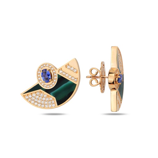 [RG.EP10MS01RC] Rose Gold Epoca Coin Earrings with Sapphire