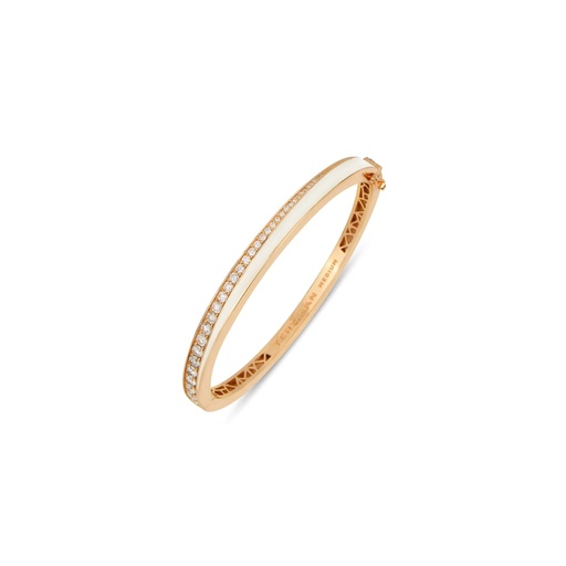 [RG.FL02W01RB] Rose Gold Flow Bracelet - White Enamel