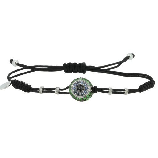 [B602GV#464] White Gold Evil Eye Bracelet