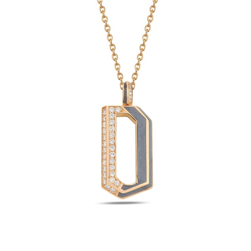 [RG.FLOW] Rose Gold Flow Chain Pendant - Rhodium Enamel
