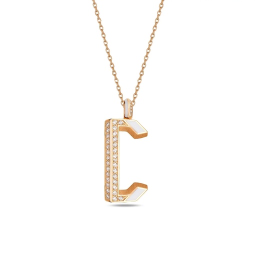 [RG.FLOWLP-C] Rose Gold Flow Letter Pendant - "C"