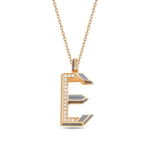 [RG.FLOWLP-E] Rose Gold Flow Letter Pendant - "E"