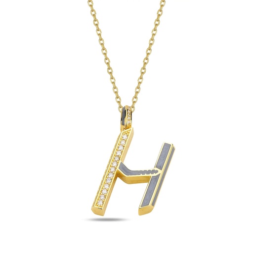 [RG.FLOWLP-H] Rose Gold Flow Letter Pendant - "H"