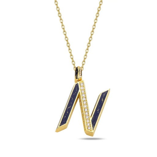 [RG.FLOWLP-N] Rose Gold Flow Letter Pendant - "N"