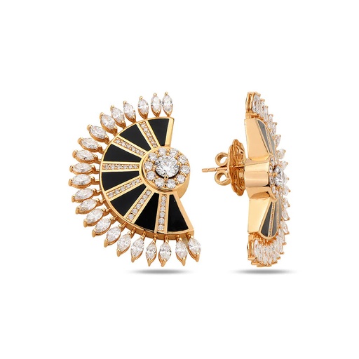 [RG.AL22L01RC] Rose Gold Limited Edition Alis Dawn Earrings with Black Enamel