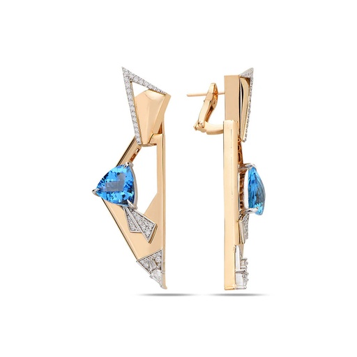 [RG.AL24XT01RC] Rose Gold Limited Edition Alis Lumen Earrings with Aquamarine