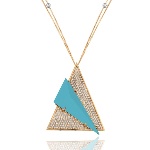 [RG.AZTEC] Rose Gold Neutra Aztec Medallion - Turquoise