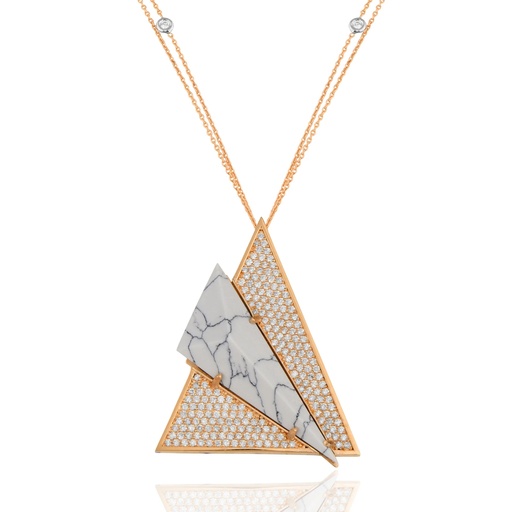 [RG.AZTEC] Rose Gold Neutra Aztec Medallion - White Agate