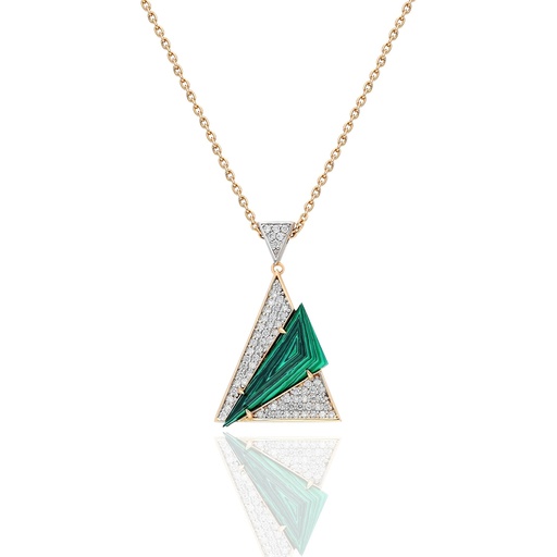 [RG.AZTEC] Rose Gold Neutra Aztec Pendant - Malachite