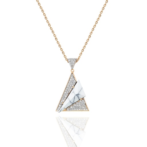 [RG.AZTEC] Rose Gold Neutra Aztec Pendant - White Agate