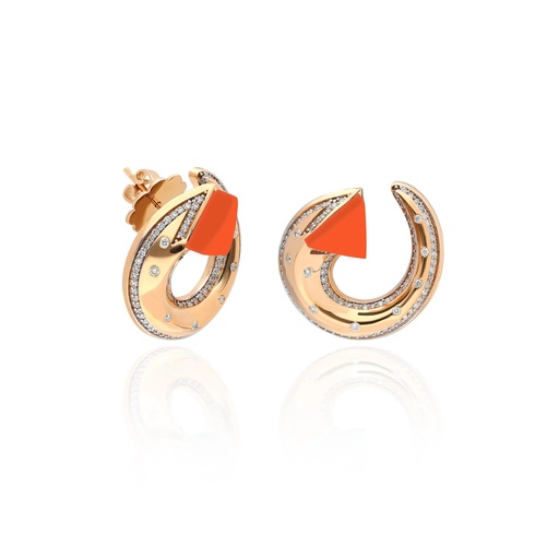 [RG.BALANCE] Rose Gold Neutra Balance Earrings - Coral