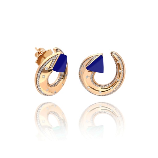 [RG.BALANCE] Rose Gold Neutra Balance Earrings - Lapis