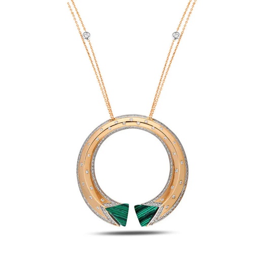 [RG.BALANCE] Rose Gold Neutra Balance Medallion - Malachite