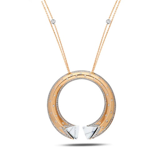 [RG.BALANCE] Rose Gold Neutra Balance Medallion - White Agate