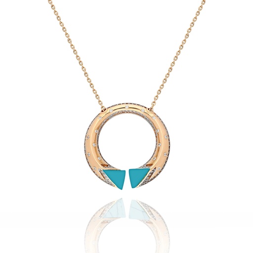[RG.BALANCE] Rose Gold Neutra Balance Pendant - Turquoise