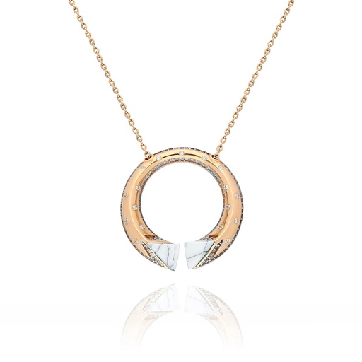 [RG.BALANCE] Rose Gold Neutra Balance Pendant - White Agate