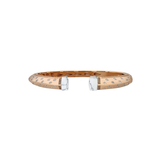 [RG.BALANCE] Rose Gold Neutra Balance Slim Bracelet - White Agate