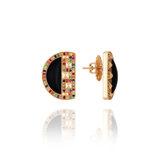 [RG.CAIRO-7-BLK] Rose Gold Neutra Cairo Earrings Diversity Edition with Multicolor Sapphire