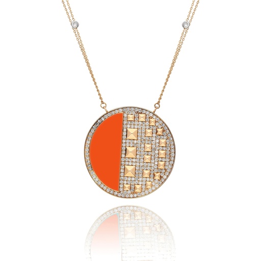 [RG.CAIRO] Rose Gold Neutra Cairo Medallion - Coral
