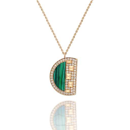 [RG.CAIRO] Rose Gold Neutra Cairo Pendant - Malachite