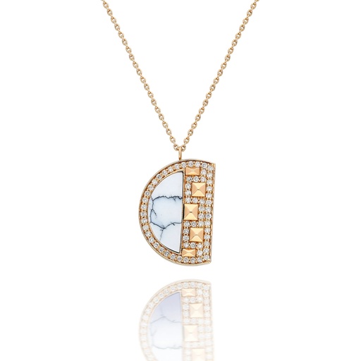 [RG.CAIRO] Rose Gold Neutra Cairo Pendant - White Agate