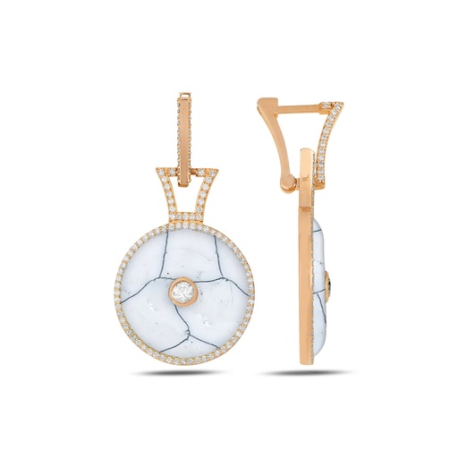 [RG.DOME] Rose Gold Neutra Dome Earring - White