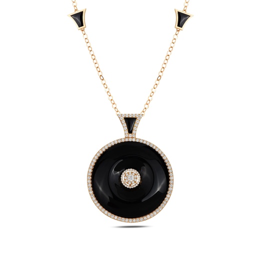 [RG.DOME] Rose Gold Neutra Dome Medallion - Black Onyx