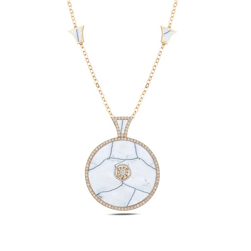 [RG.DOME] Rose Gold Neutra Dome Medallion - White Agate