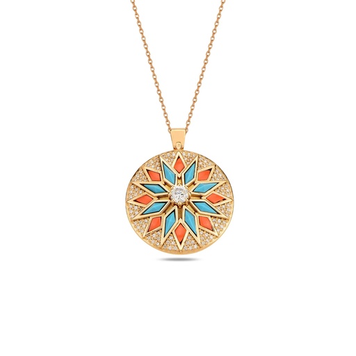 [RG.ND05CTRK] Rose Gold Nord Duo Pendant Breeze Edition : Turquoise & Coral