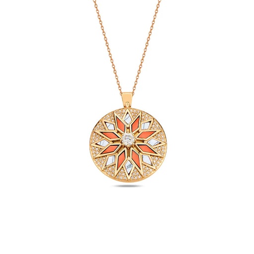 [RG.ND06CGRK] Rose Gold Nord Duo Pendant Coral & White