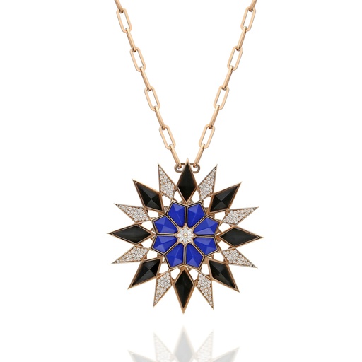 [RG.NORD] Rose Gold Nord Medallion Black & Lapis Onyx