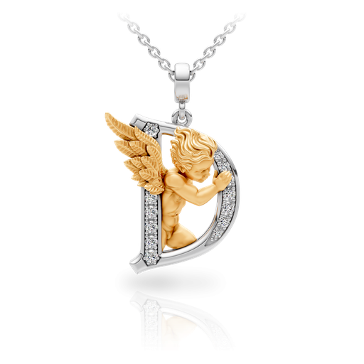 [0061.3#4760] Pendant My Angel D with Diamonds