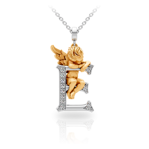 [0062.3#4761] Pendant My Angel E with Diamonds