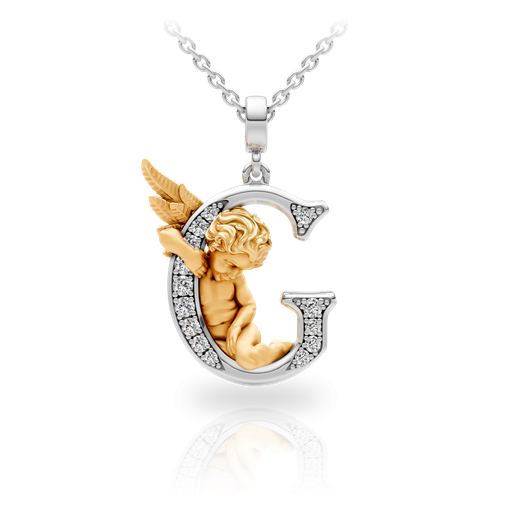 [0064.3#4763] Pendant My Angel G with Diamonds