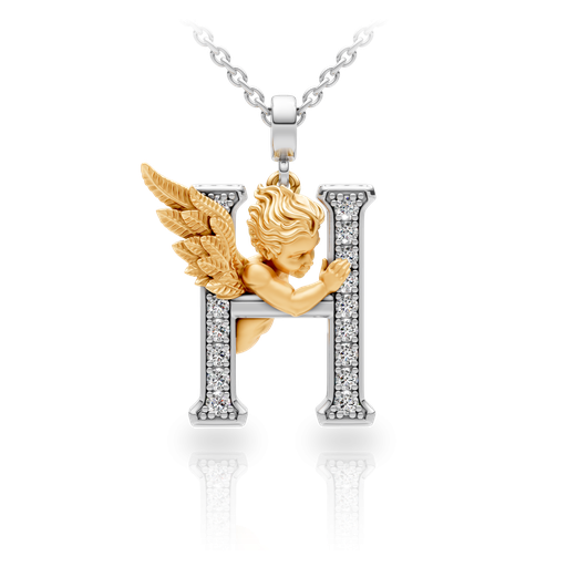 [0065.3#4764] Pendant My Angel H with Diamonds