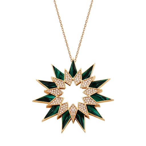 [RG.NORD] Rose Gold Nord Pendant - Malachite