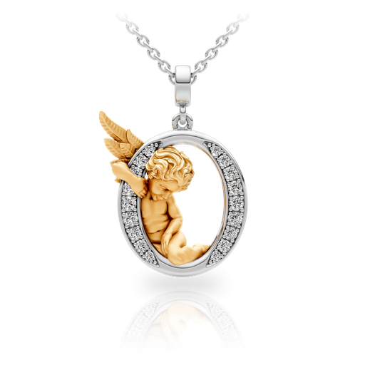 [0072.3#4771] Pendant My Angel O with Diamonds