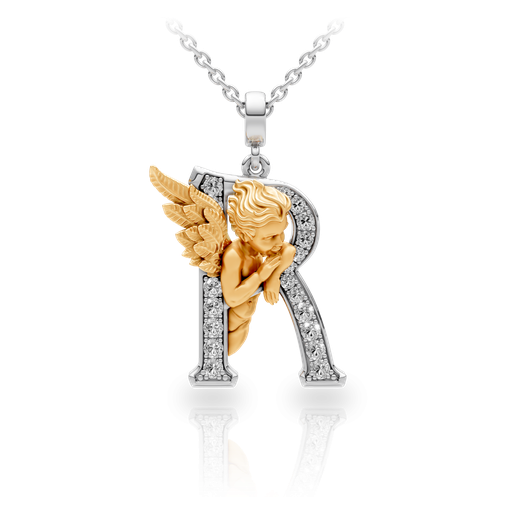 [0075.3#4774] Pendant My Angel R with Diamonds
