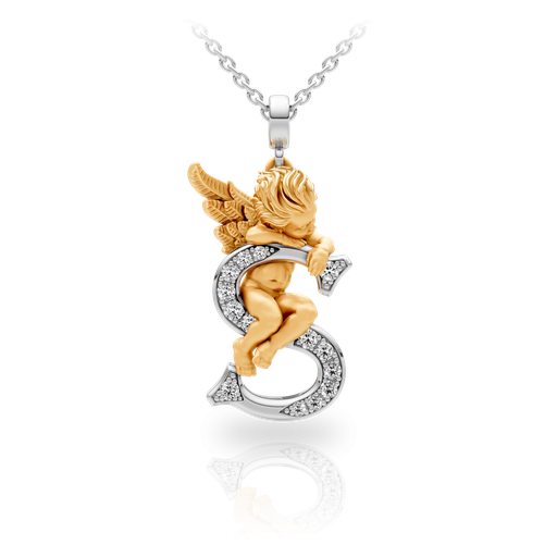 [0076.3#4775] Pendant My Angel S with Diamonds