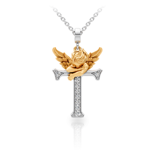 [0077.3#4776] Pendant My Angel T with Diamonds