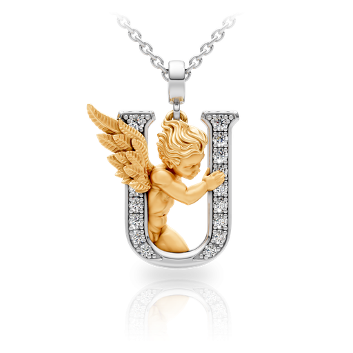 [0078.3#4777] Pendant My Angel U with Diamonds