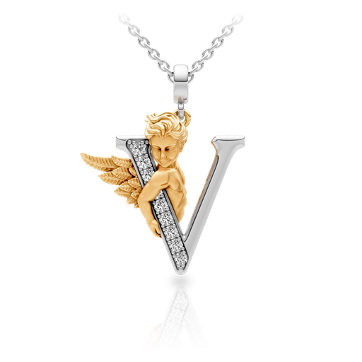 [0079.3#4778] Pendant My Angel V with Diamonds