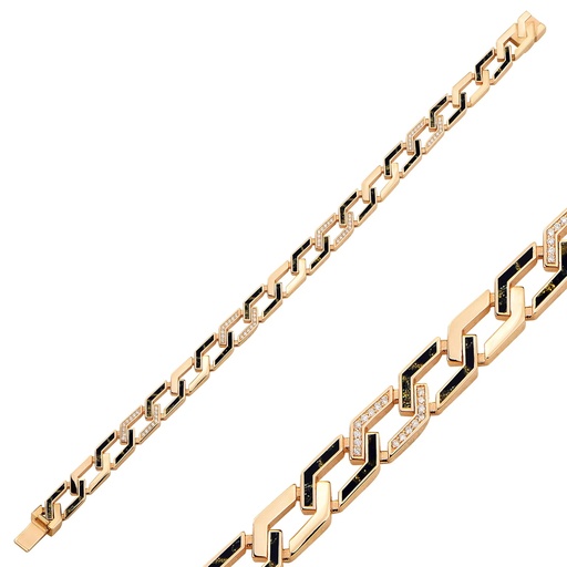 [RG.RB06A01RB] Rose Gold Rebel Riviera Blue Mother of Pearl Bracelet