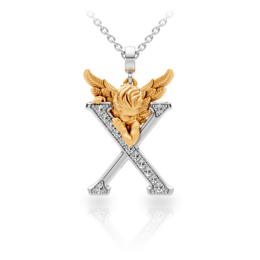 [0081.3#4780] Pendant My Angel X with Diamonds