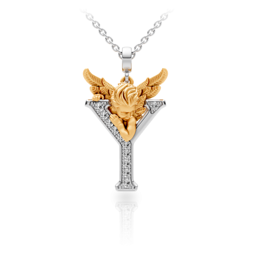 [0082.3#4781] Pendant My Angel Y with Diamonds