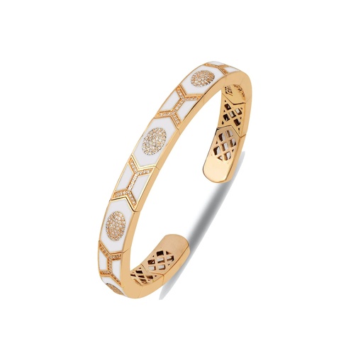 [RG.SL07W01RB] Rose Gold Shield Bracelet All White